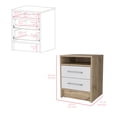 thumbnail image 2 of 15" Small Night Stand, Modern Bed Side Table with 2 Drawers and Open Shelf, Wood End Table with Storage, 2 Drawer Dresser for Living Room, Bedroom, 2 of 8