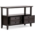 thumbnail image 3 of Allora Table Console en Bois Massif avec Tiroirs de Rangement Brun Hickory, 3 of 7