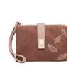 thumbnail image 1 of Cartera de mujer estilo vintage con hebilla de hoja esmerilada, bolso plegable con cremallera, monedero para estudiantes, 1 of 5