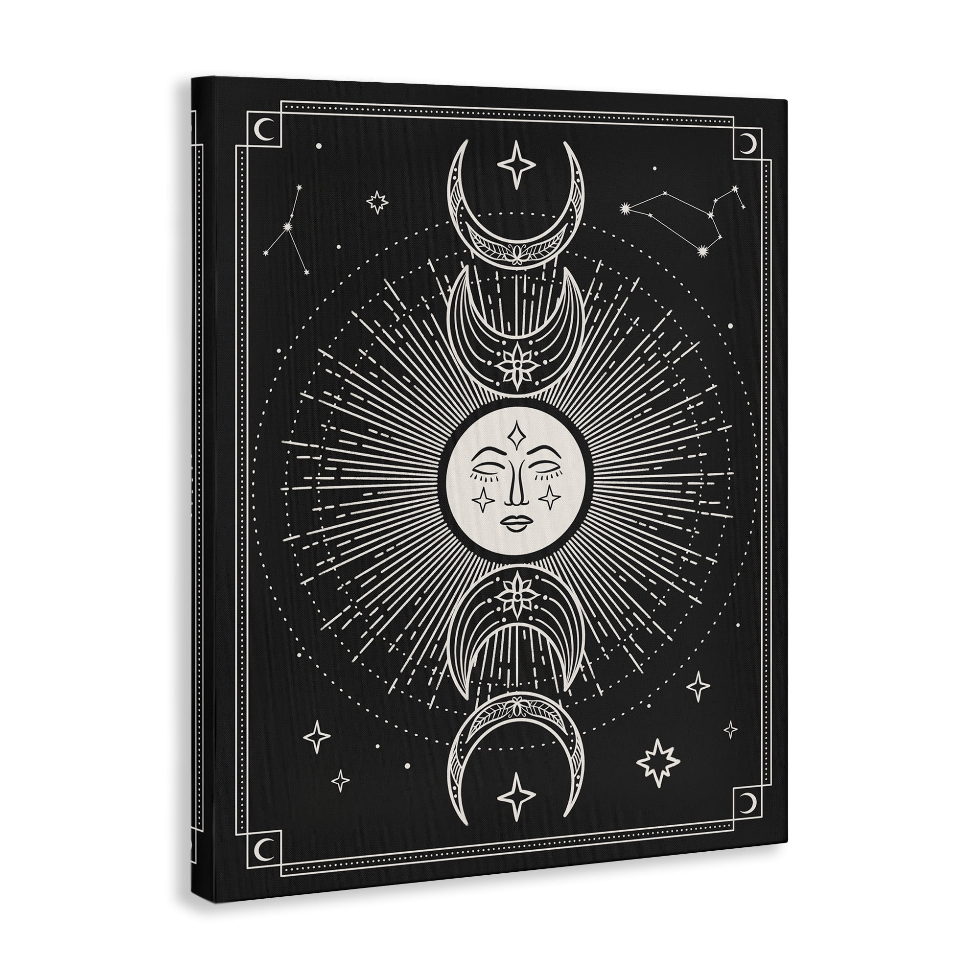 Stupell Industries Moon Cycle Pattern Astrology & Stars Painting Wrapped Canvas Art Print Wall Art, 30 x 40