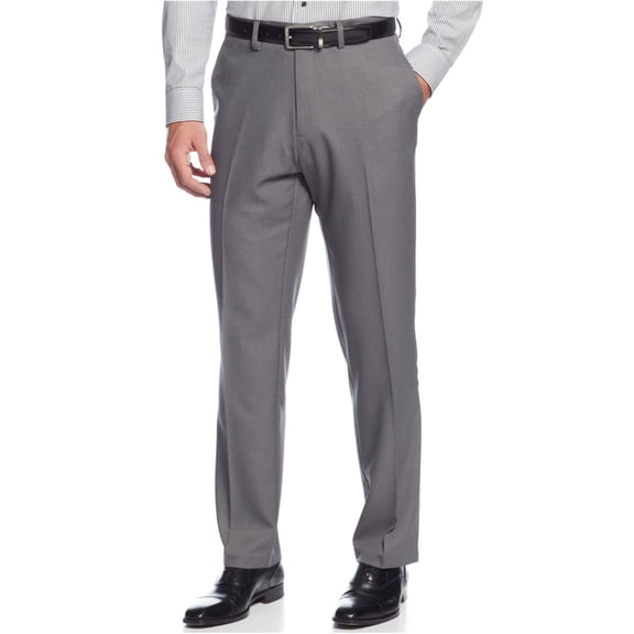 Kenneth Cole Mens Twill Casual Trouser Pants, Grey, 34W x 28L