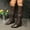 #178-Coffee, variant on Wowcloth Knee High Boots for Women – Fashion Winter Stacked Fold Ankle Booties with Pointed Toe & Slim High Heel for Daily Wear