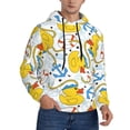 thumbnail image 2 of Naloa Ducks and Anchors Men's Casual Hooded Collar Drawstring Hoodies Pullover Sweatshirts Casual Long Sleeve Shirts-Small, 2 of 7