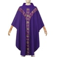 thumbnail image 3 of Vêtements d'Église Prêtre Clergé Chasuble Catholique Tenue de Messe Robe Col Rond, 3 of 4