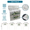thumbnail image 7 of Table Runner Dresser Scarves 70 Inch Long, Green Botanical Watercolor Leaves Linen Dining Table Runners Bless Quote on Grey Lattice Tabletop Scarf for Wedding Holiday Party Kitchen, 7 of 7