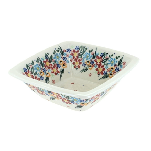 Blue Rose Polish Pottery Tara Square Serving Dish