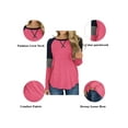 thumbnail image 3 of SWQZVT Long Sleeve Shirts for Women Fall Tops Casual Tunic Tops Striped Tops Color Block Shirts for Women Crewneck Tshirts Raglan Sleeve Pink Tees Pullover Sweatshirts Plus Size XXL, 3 of 5
