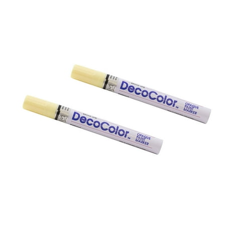 UPC: 0842497157160 | Marvy Uchida Broad Line Opaque Paint Markers 2/Pack Cream Yellow