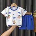 thumbnail image 2 of HCNTES Toddler Baby Boy Clothes Boys Summer Outfits Fashion Pattern T-Shirt & Shorts Set(3-9 Months,a350-White), 2 of 4