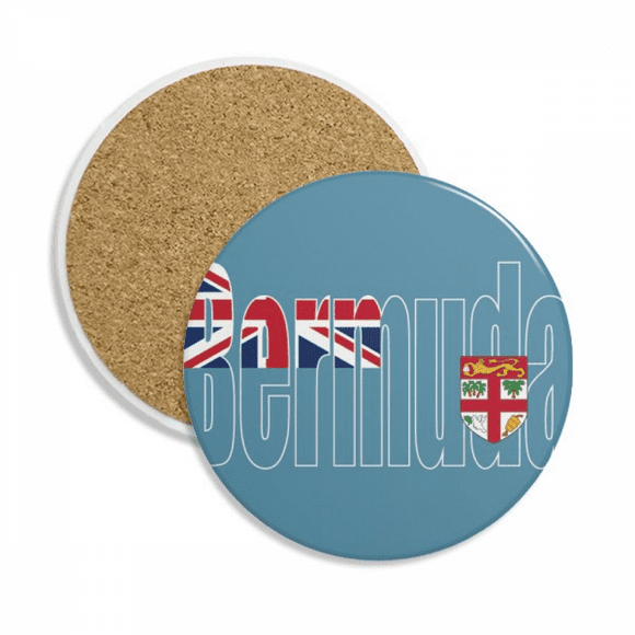 bermuda country flag name coaster cup mug tabletop protection absorbent st