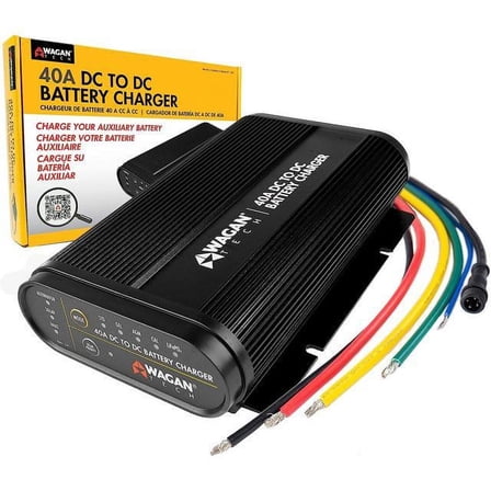 Wagan WAG7411 40A DC to DC Battery Charger, Black