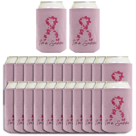 Breast Cancer Awareness Beat Cancer I'm A Survivor 24-Pack Can Drink Thermocoolers Party Pack