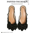 thumbnail image 4 of CHICVOMEY Flats for Women Bow Pointed Toe Slingback Adjustable Buckle Ballet Flats with Memory Foam Ballet Flats, 4 of 8