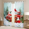 thumbnail image 2 of Feelyou Christmas Truck Blackout Curtains, Kawaii Snowman Birds Curtains Pack of 2 (38x45 Each), Xmas Tree Gifts Window Curtains, Curtains and Drapes Bedroom Decor, 2 of 5