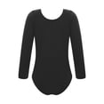 thumbnail image 2 of LiiYii Kids Girls Ballet Dance Leotard Long Sleeve Fleece-Lined Bodysuit Costume Gymnastic Yoga Black 140, 2 of 7