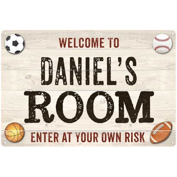 DANIEL'S Room Kids Bedroom Sign Boy's 8x12 Metal 208120090008