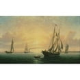 thumbnail image 2 of William Bradford 24x16 Black Ornate Framed Double Matted Museum Art Print Titled: The Schooner Jane of Bath, Maine (1857), 2 of 5