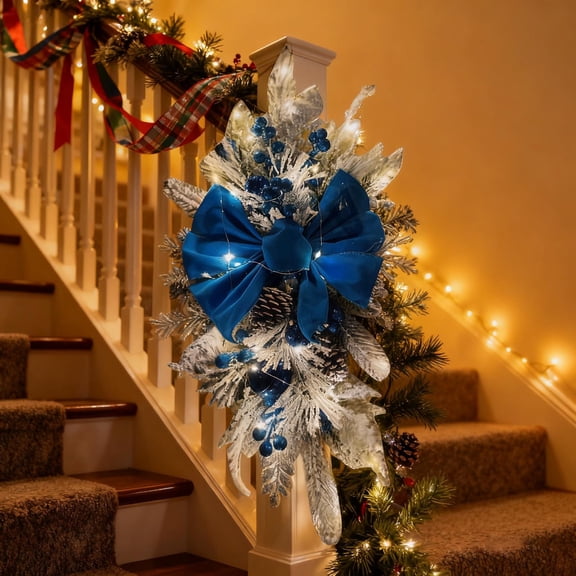 Year-Round Greenery Wreath for Front Door Wall and Home Interior Decorative for Seasonal and Seasonal Staircase Display
