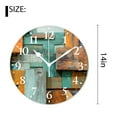 thumbnail image 2 of 14 Inch Wall Clock Battery Operated Silent Clock Decorative for Office, Kitchen, Outdoor, Living Room，Wood Grain Dark Elegant, 2 of 4