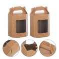 thumbnail image 5 of 10 cajas de papel kraft para cupcakes: cajas de regalo con ventana transparente, soportes individuales para cupcakes y asa incorporada para fiestas, bodas, cumpleaños y festividades., 5 of 5