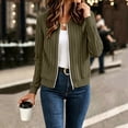 thumbnail image 2 of Cmfcve Women's Zip Up Cardigan Sweater Fall Winter Sweaters Jacket Long Sleeve Ribbed Knit Cropped Jackets with Pockets, 2 of 9