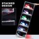 thumbnail image 5 of Paquete de 12 cajas de zapatos transparentes apilables de plástico organizador de almacenamiento con puerta magnética fundas laterales abiertas, 5 of 6