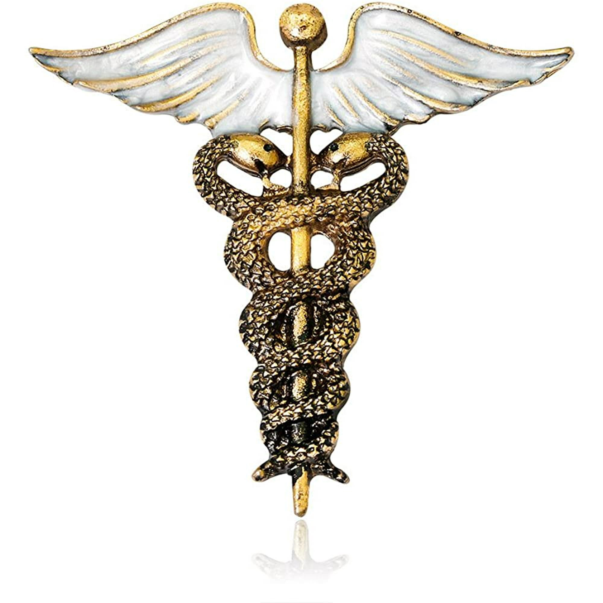 EAYY Medical Symbol Caduceus Stethoscope RN Nursing Badge Brooches Lapel Pin for Registered Nurse Doctor Rod of Asclepius Emergency Brooch Jewelry Walmart