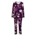 thumbnail image 5 of Puntoco Mujer Halloween Moda Casual Impreso V-Cuello Manga Larga + Pantalones Traje Púrpura Xl, 5 of 5