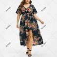 thumbnail image 2 of Edvintorg Plus Size Women Dresses Fashion Women Floral Printed V-Neck Short Sleeve Split Casual Beach Dress Summer Outfits for Women 2025, 2 of 6