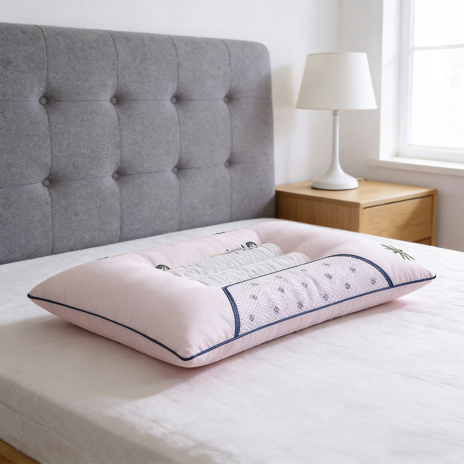 Hotel Collection Bed Pillows Memory Foam Neck Pillow Relief Bed Pillow for Sleeping Cervical for and Shoulder Ide Back Stomach Sleeper 1 Pack, Pink
