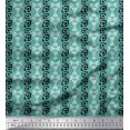 thumbnail image 1 of Soimoi Moss Georgette Fabric Geometric Block Printed Fabric 1 Yard 42 Inch Wide, 1 of 3