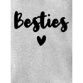 thumbnail image 2 of Women's Besties Heart & Letter Print Fleece-Lined Hoodie with Kangaroo Pocket - Cozy Casual Pullover Sweatshirt for All Seasons, Machine Washable, Cute Hoodie, Everyday Comfort Wear, 2 of 6