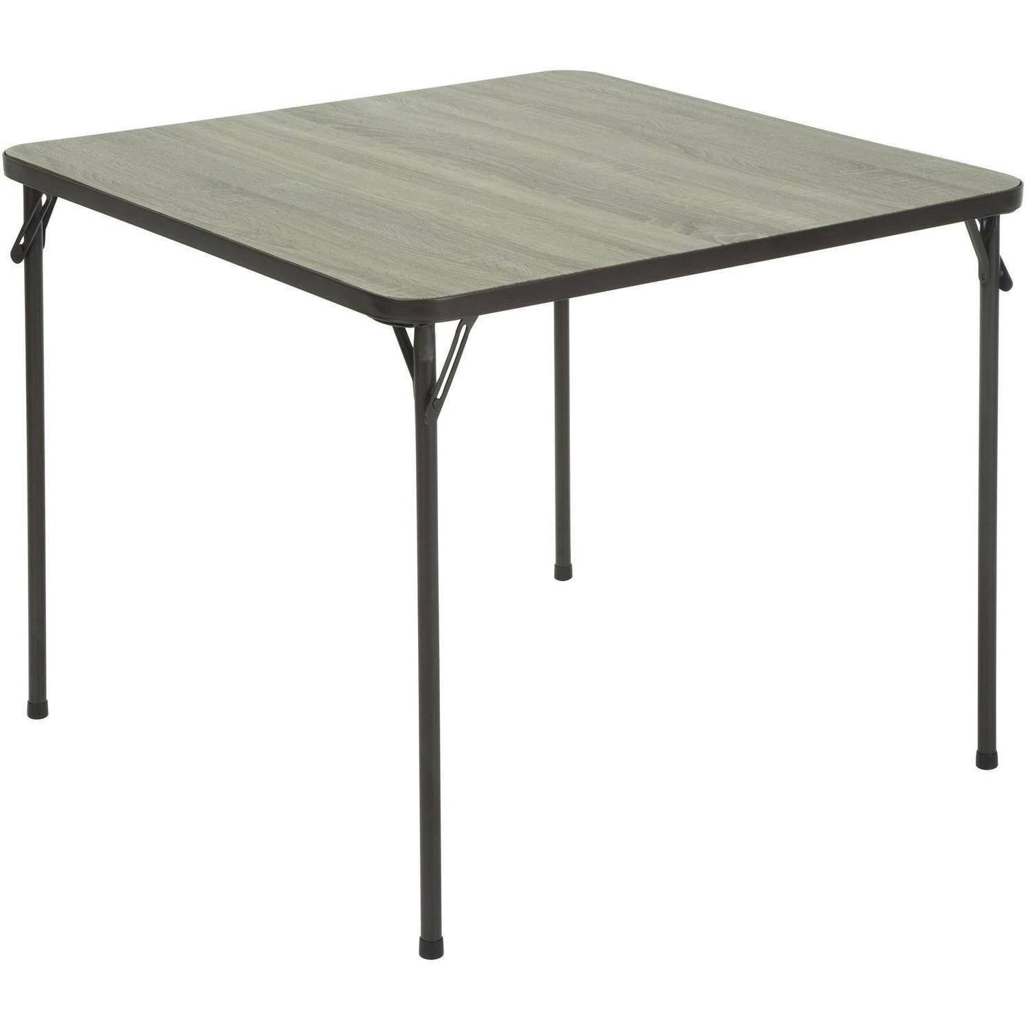 Cosco 34 Square Textured Wood Grain Resin Top Folding Table Multiple Colors