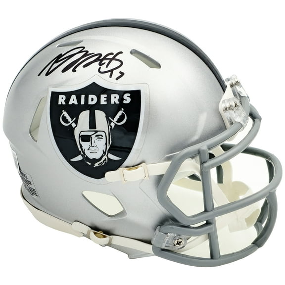 Davante Adams Autographed Las Vegas Raiders Silver Speed Mini Helmet Beckett BAS Witness 224822