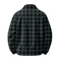 thumbnail image 6 of CCRFTGI Mens Jacket Corduroy Bomber Full Zip Casual Vintage Collared Long Sleeve Plaid Outdoor Fall Winter Coats for Men Dark Green L, 6 of 8