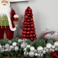 thumbnail image 2 of Northlight 3-Finish Shatterproof Ball Christmas Tree with Tinsel - 15.75" - Red, 2 of 5