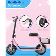 Hiboy Electric Scooter for Kids Ages 4 - 8, 3 - Speed Adjustable, 9.3 MPH & 5 Mile Range, Neon LED Lights Electric Scooter with Seat Pink