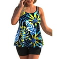 thumbnail image 1 of Women Tankini Swimsuits Tummy Control Two-Piece Bathing Suit Flowy Tank Top with Boyshorts Swimwear, 1 of 3