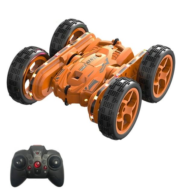 Remote Control Car Double-Sided 2.4G Remote Control Stunt Car 4WD Car Toy with Built-In Cool 3D Light