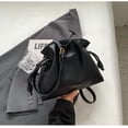 thumbnail image 7 of Ladies' fashionable minimalist bag, drawstring bucket bag, single shoulder crossbody bag, pleated bag, 7 of 7