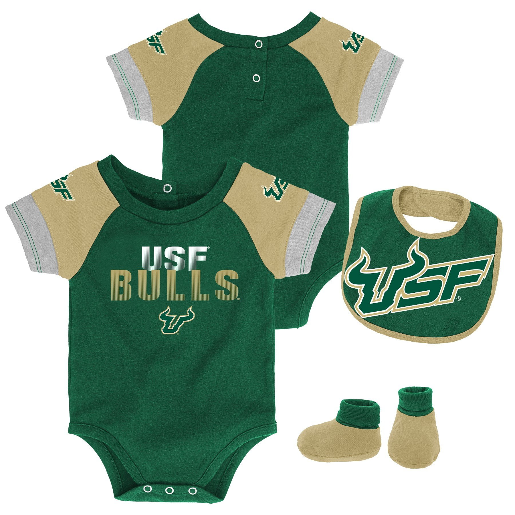Bib & Booti Set South Florida Bulls 0-3 Months OuterStuff NCAA Newborn 50 Yard Dash Creeper Bib & Booti Set South Florida Bulls 0-3 Months OuterStuff NCAA Newborn 50 Yard Dash Creeper