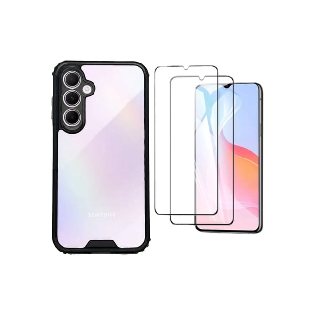 Funda Uso Rudo Cely Vesmir 360 Contonor Para Samsung A16 Negro con 2 Micas de Cristal