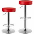 thumbnail image 2 of Gymax 4PCS Adjustable PU Leather Kitchen Counter Bar Chairs Swivel Bar Stool Red, 2 of 8