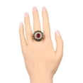 thumbnail image 2 of Womens Vintage Flower Ring Gold Plated Silver Ring with Rhinestones Geometric Design Alloy Metal Ring Diamond Processing Ring Gift for Her Red, 2 of 4