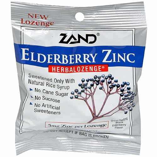 Zand Elderberry Zinc Dietary Supplement Lozenges, 15 count, (Pack of 12
