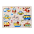 thumbnail image 2 of Kids Wooden Peg Puzzles Set With Alphabet Numbers Fruits Animals And Vehicles, 2 of 9