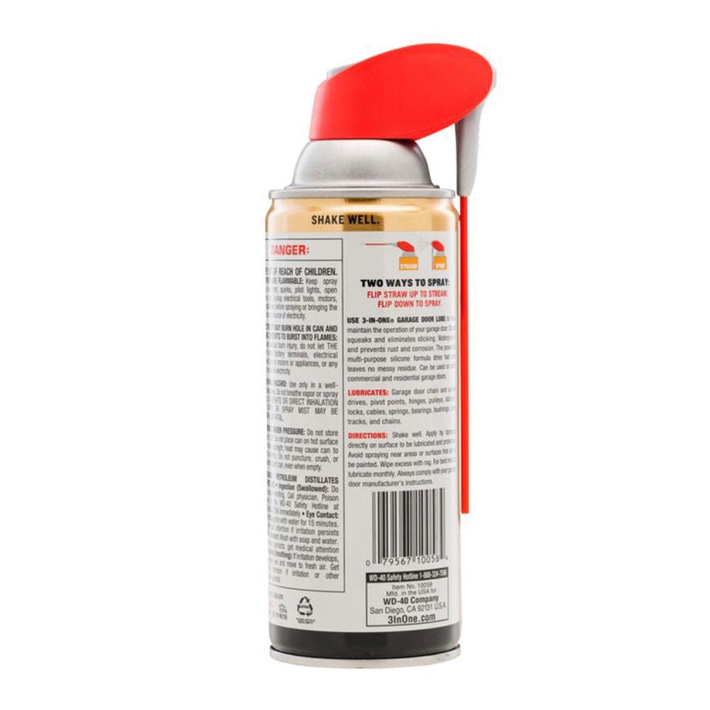 3-IN-ONE Professional Garage Door Lubricant Smart Straw Sprays 2 Ways, 11 oz