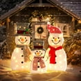 thumbnail image 3 of DEORAB Outdoor Christmas Lighted Snowman Decorations 2D 3-Piece Holiday Garden Lawn Yard Light-up Xmas Decor,70LED Lights, 3 of 7
