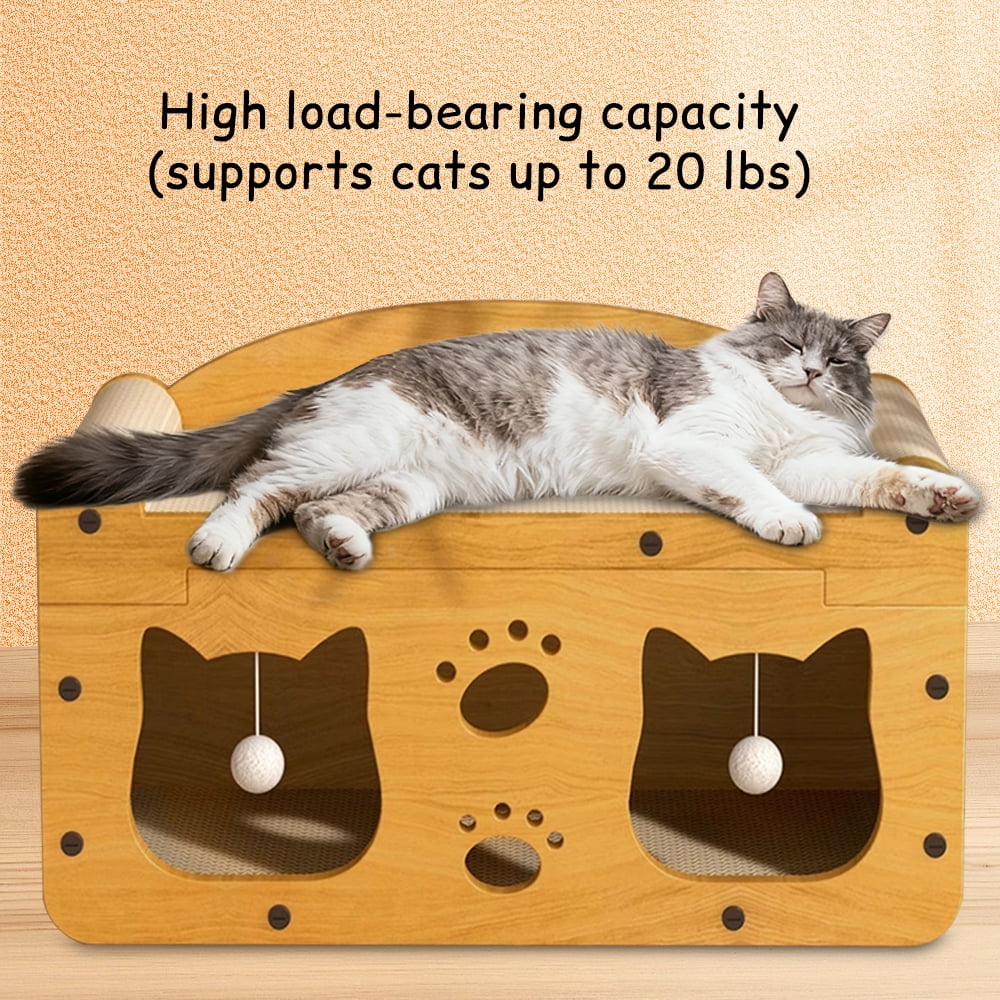 Cat Scratching Board Corrugated Large Space Cat Rest Villa Cat House Cat Bed With Scratch Pads Corrugated Pet Toys