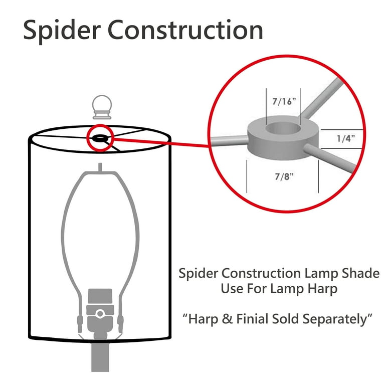 Aspen Creative 32592 Transitional Hardback Empire Shaped Spider Construction Lamp Shade in Grey 23
